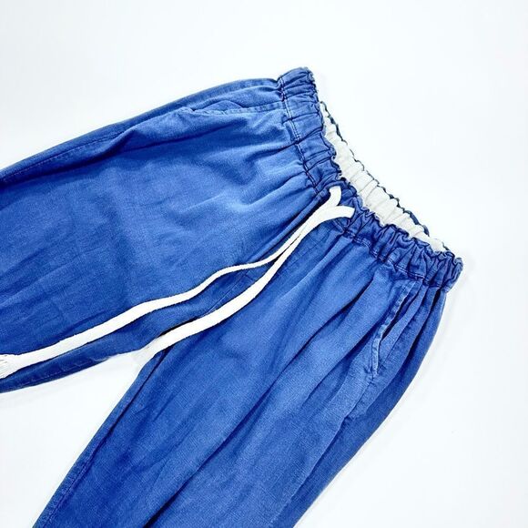 Nais cotton linen elastic waist cropped paint with lace cuff S - Picture 4 of 10